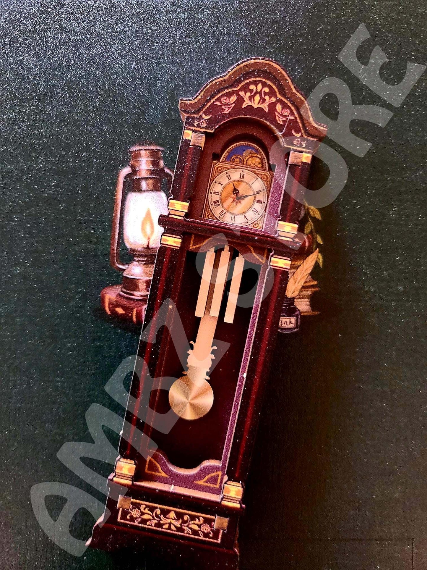 Illuminated Owl Bookstore Miniature Kit clock view